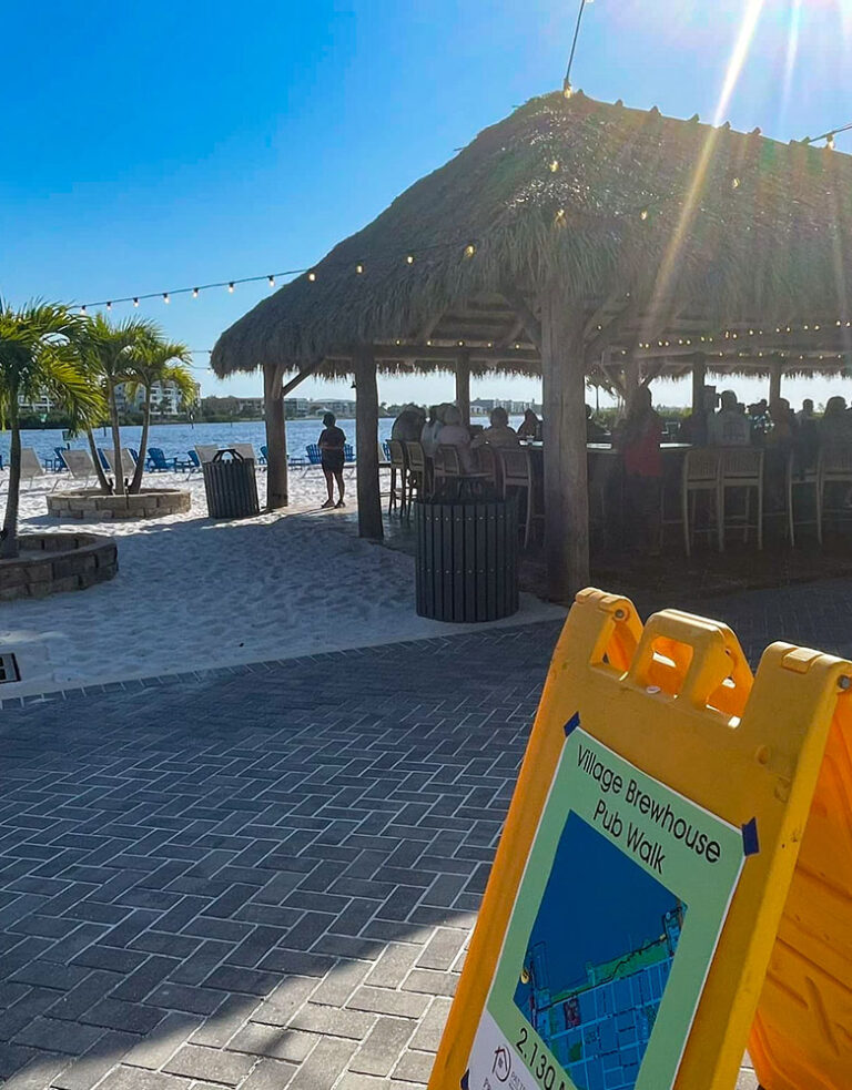 Sunset Beach Club Tiki Bar hosting the Punta Gorda Pub Run on a sunny Wednesday